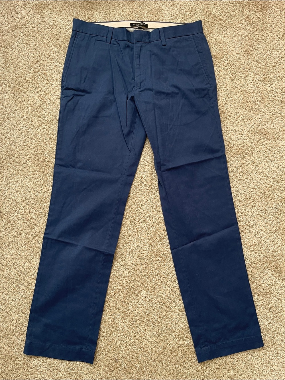 Men's ‘16 Banana Republic Emerson Chino Pants Flat Front Blue 100% Cotton 32x32